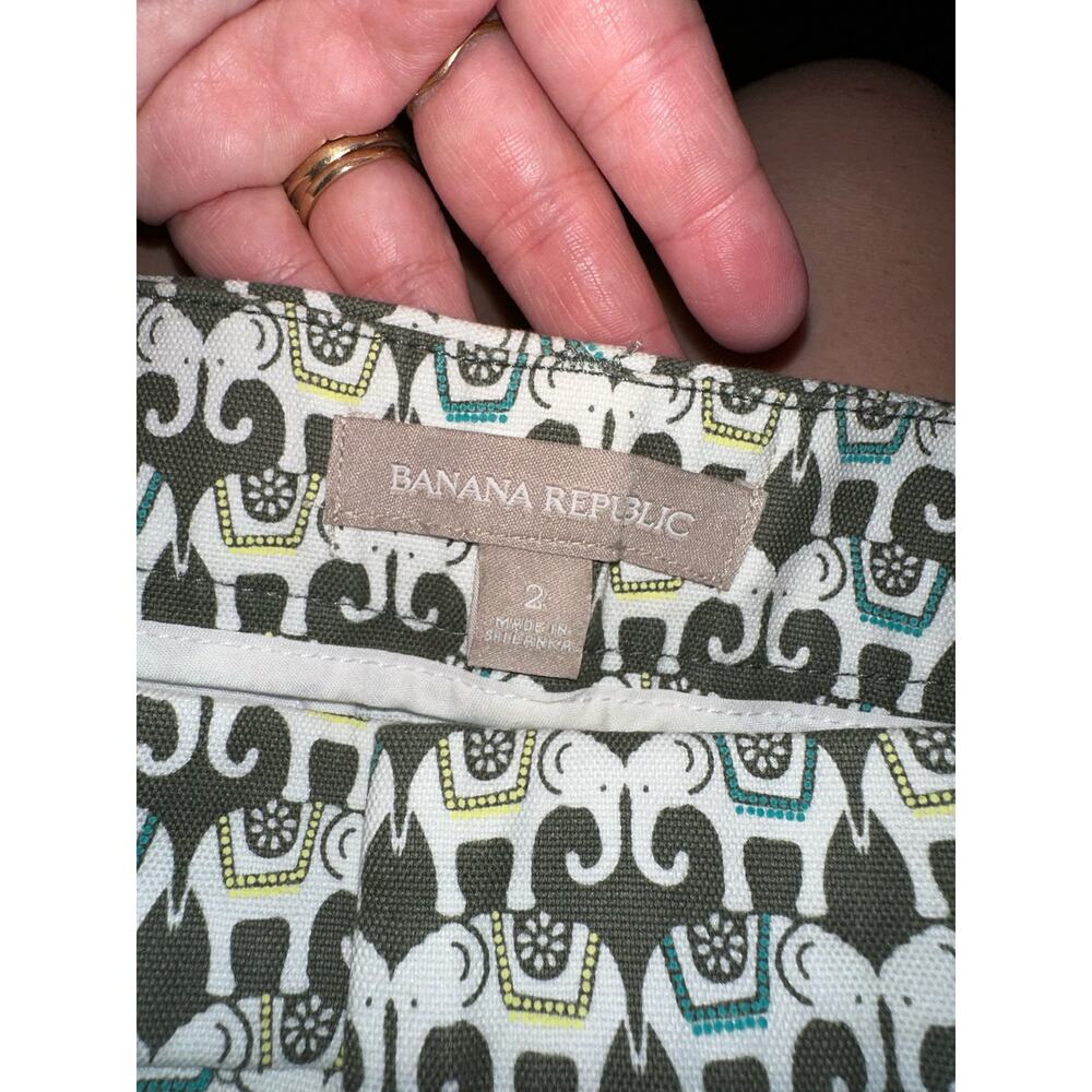 Boho Elephant Milly Preppy Banana Republic Summer Shorts Cotton Cruise Beach 2 - Picture 5 of 6